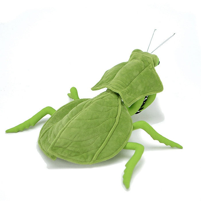 Praying mantis plush, green and khaki together