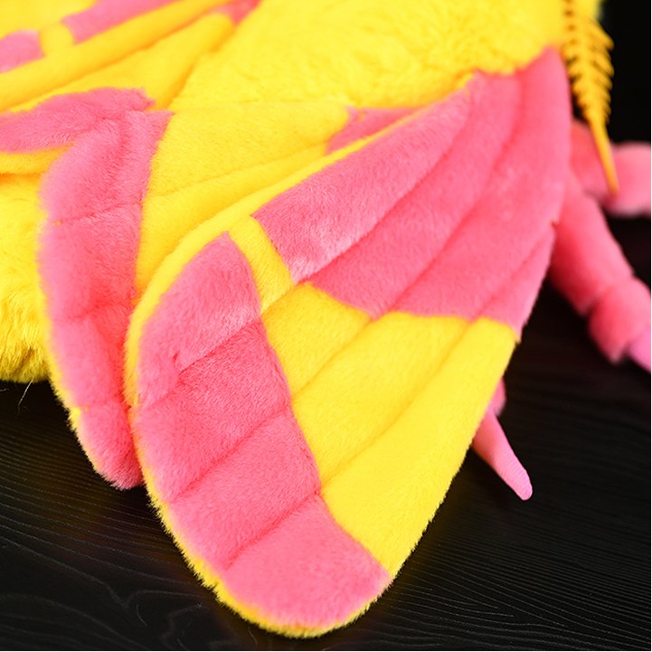 Rosy maple moth plush, fuzzy thorax