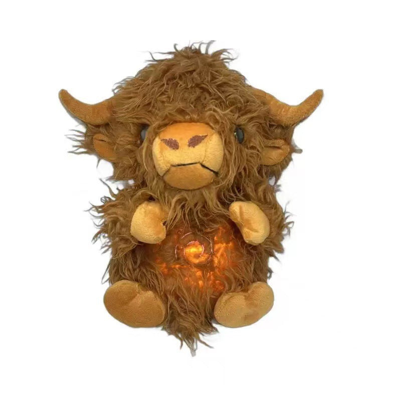 Highland cow plush, on white