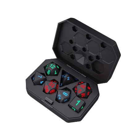Light-up electronic dice set of seven